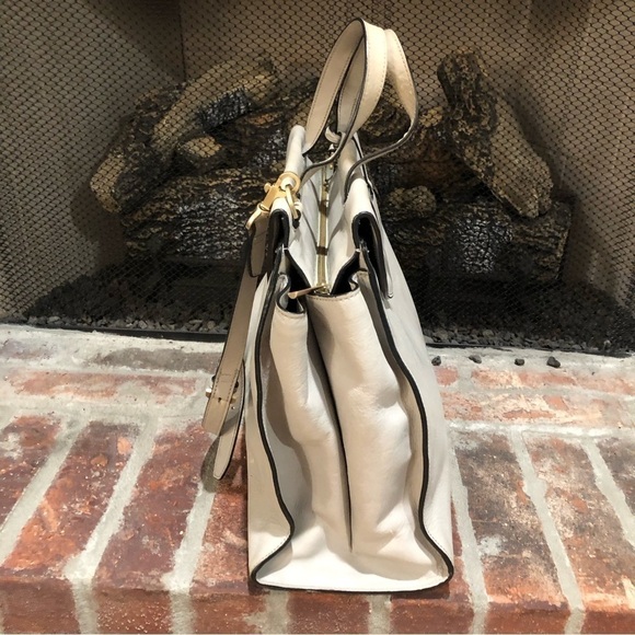 Kate Spade Saturday Handbag "The A Satchel" Detachable Straps Light Gray W OS - Picture 5 of 16